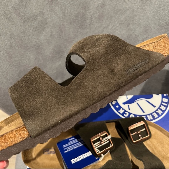 Birkenstock Arizona Men’s Sandals Soft Footbed Mocha Suede Leather Size 11 US - Picture 8 of 14